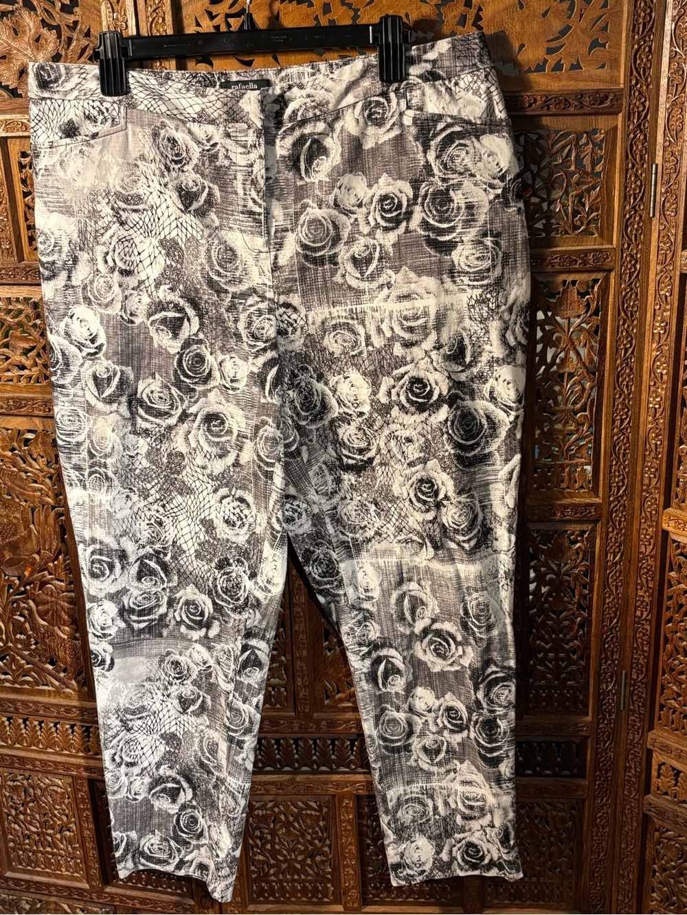 Rafaella Black & White Floral Straight Leg Jeans